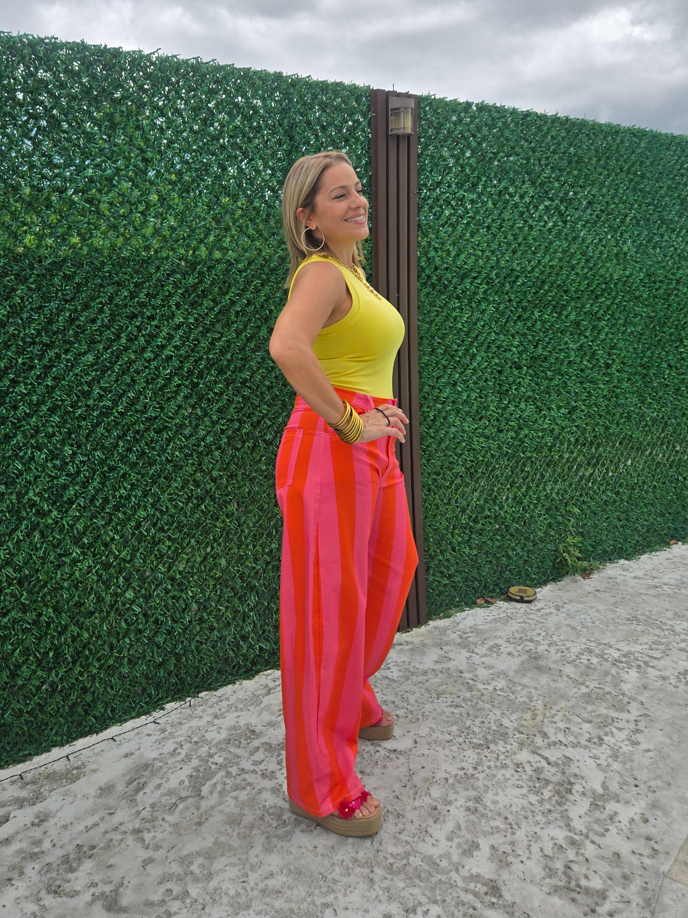 Striped Barrel Pants