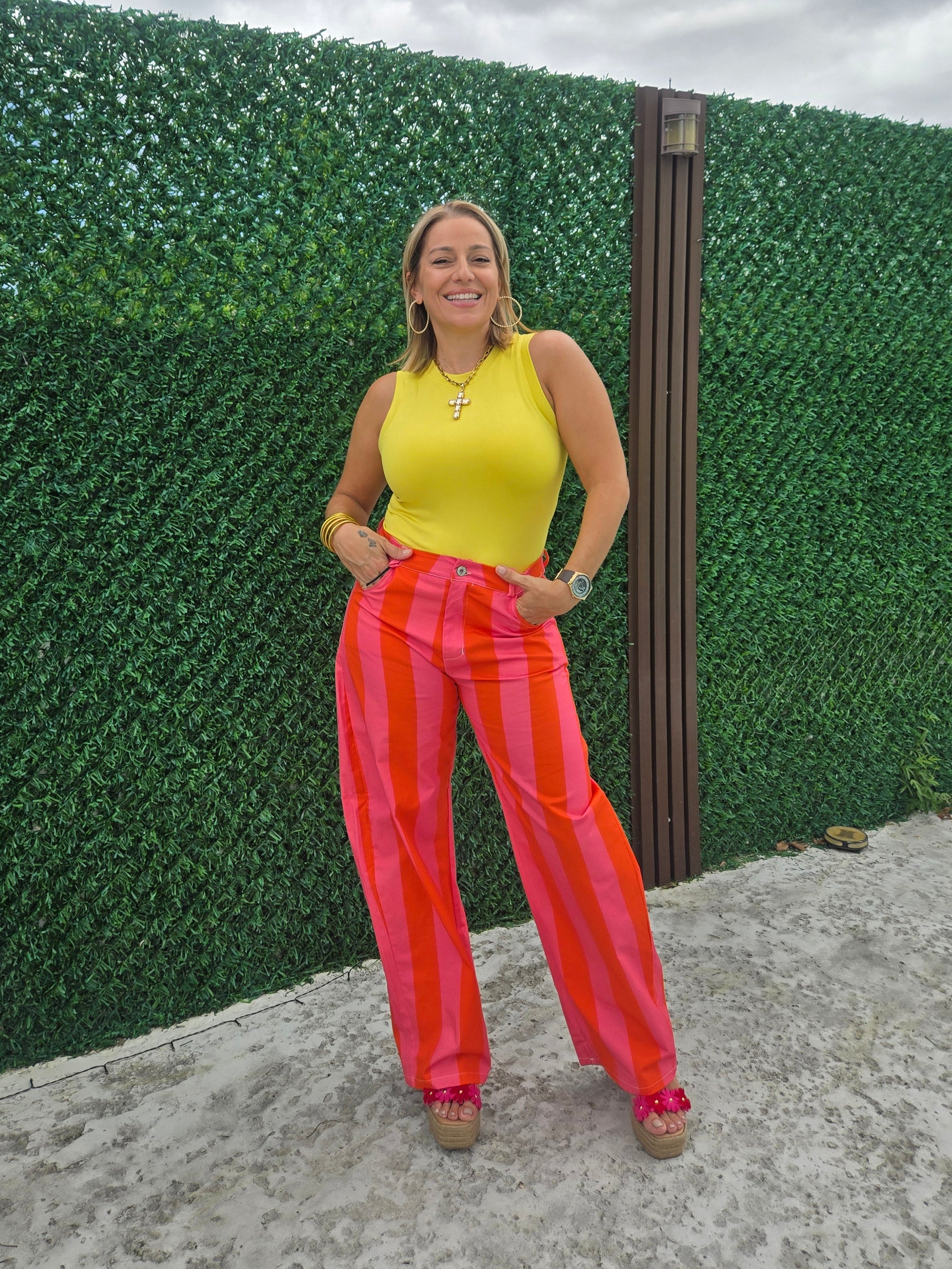 Striped Barrel Pants